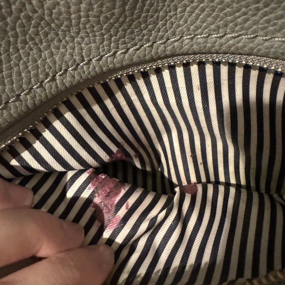 Kate Spade Heather Gray Pebbled Leather Gusset Jackson Crossbody Purse - Picture 3 of 15